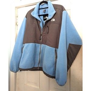 Vtg Women's North Face Soft Shell zip jacket size xl blue/blk used
